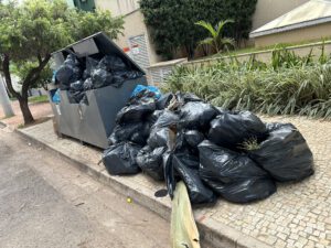 Lixo acumulado em Goiânia, no Setor Pedro Ludovico. Foto: Reprodução/ @Emc1105