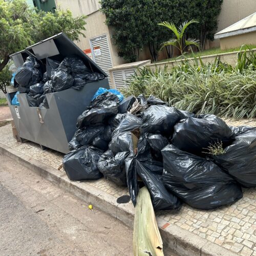 Lixo acumulado em Goiânia, no Setor Pedro Ludovico. Foto: Reprodução/ @Emc1105