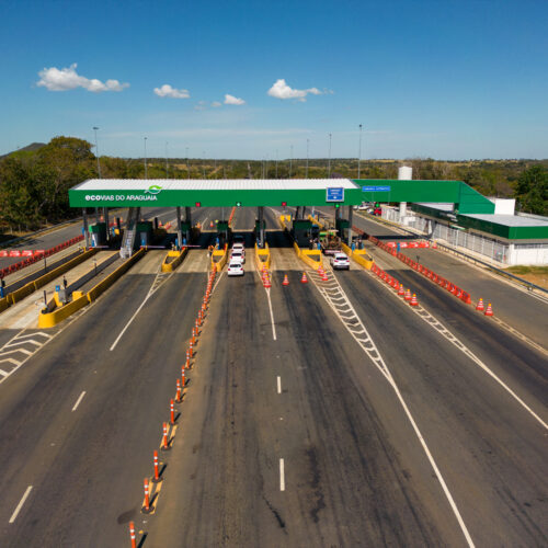 Cabines de autoatendimento no pedágio Ecovias do Araguaia. Foto: Leandro Souza/Ecovias do Araguaia