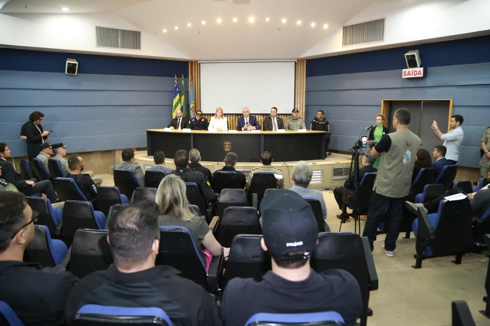 Ronaldo Caiado reúne forças de segurança para detalhamento da Operação Rubrum. Foto: Adalberto Ruchelle