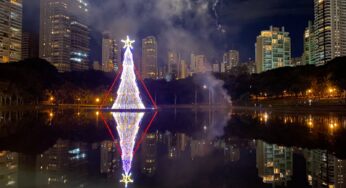 Goiânia tem a terceira maior árvore de Natal flutuante do país