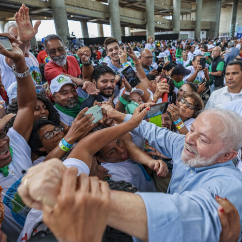 Presidente da República, Luiz Inácio Lula da Silva, durante celebração de Natal dos Catadores, Catadoras e População em Situação de Rua, no Estádio Mané Garrincha, no Distrito Federal. (Foto: Ricardo Stuckert / PR)