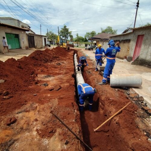 obras de drenagem no jardim curitiba. Foto: Seinfra