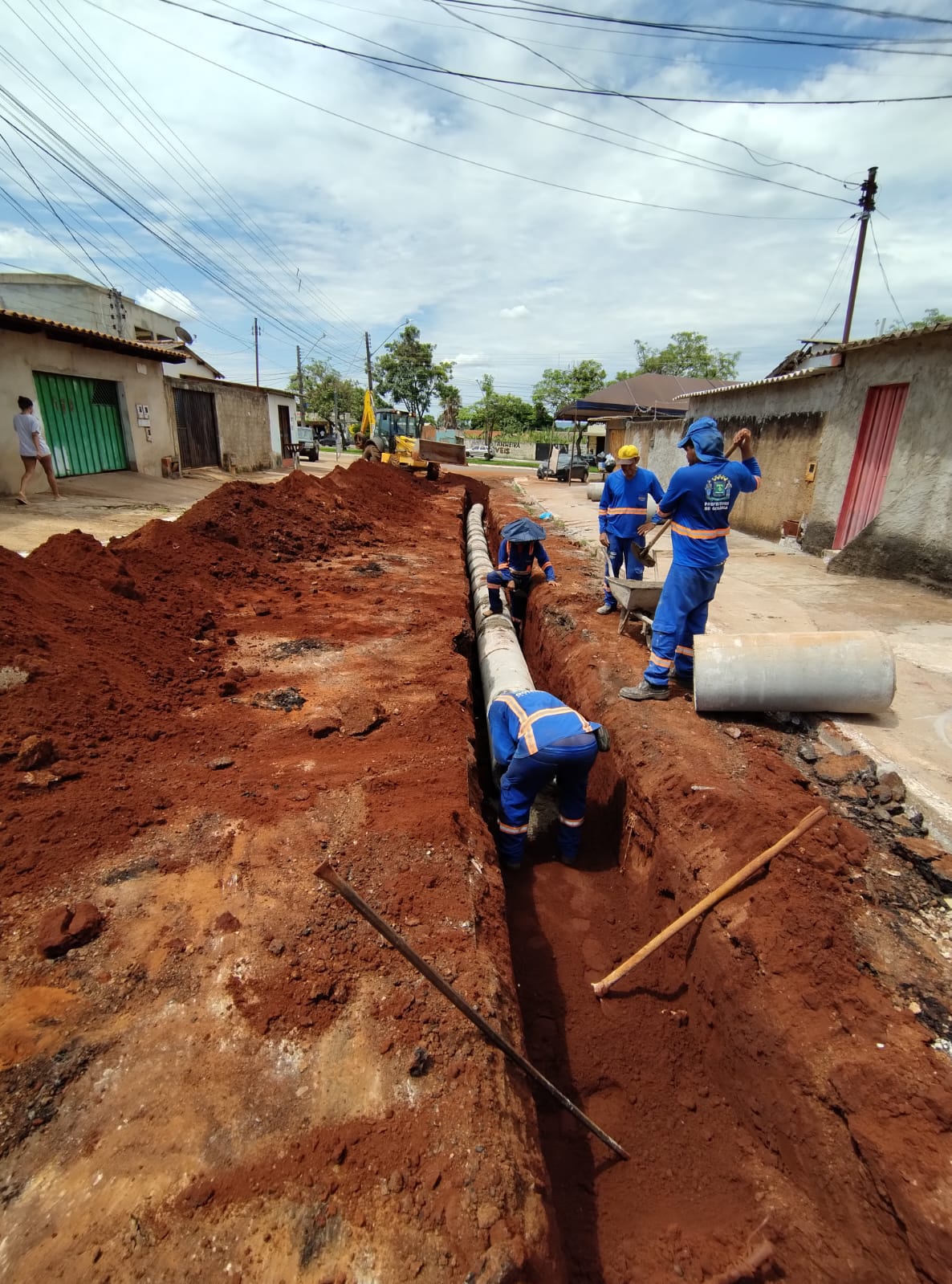 obras de drenagem no jardim curitiba. Foto: Seinfra