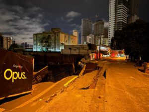 Desabamento obra construtora Opus setor Marista. Foto: Corpo de Bombeiros