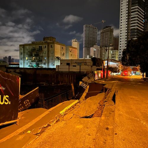 Desabamento obra construtora Opus setor Marista. Foto: Corpo de Bombeiros