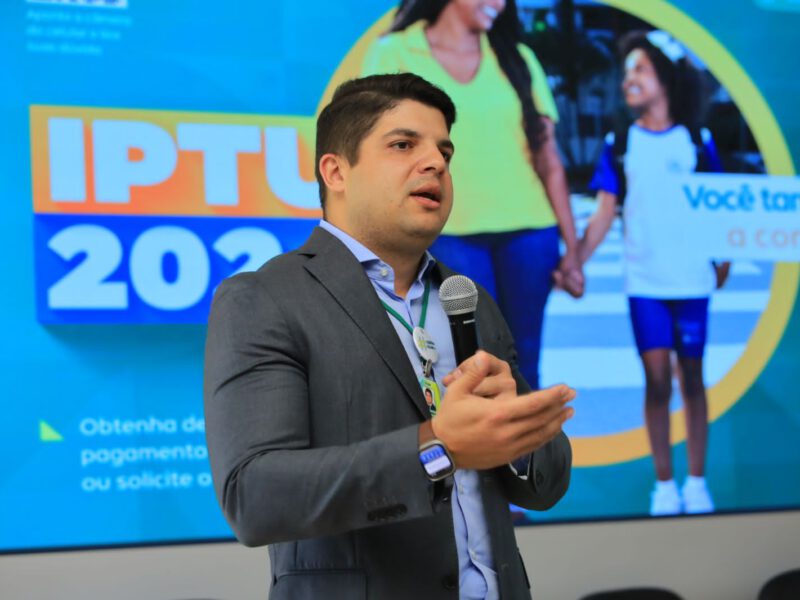 O secretário da Sefin, Vinícius Henrique Alves, apresentou novidades do IPTU 2024. Foto: Jackson Rodrigues