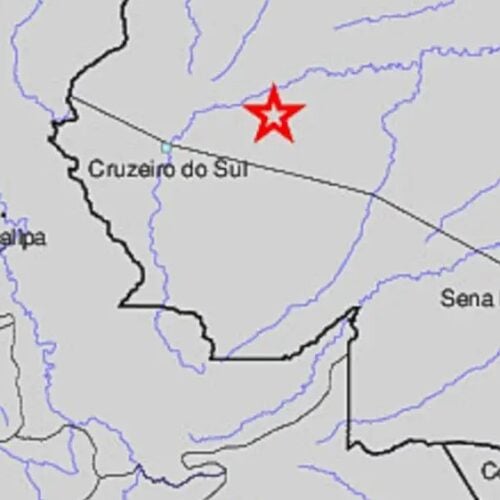 Agencia dos EUA registra abalo sísmico na região Norte do Brasil. Foto: Print do serviço geológico dos Estados Unidos