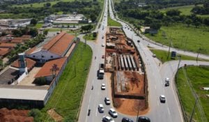 Obras do viaduto de Trindade. Foto: Goinfra