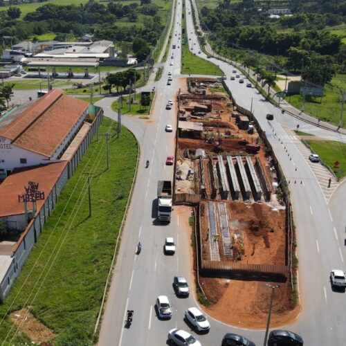 Obras do viaduto de Trindade. Foto: Goinfra