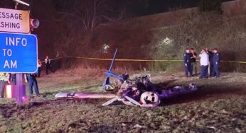 Avião de pequeno porte cai ao lado de rodovia movimentada e deixa cinco mortos nos EUA