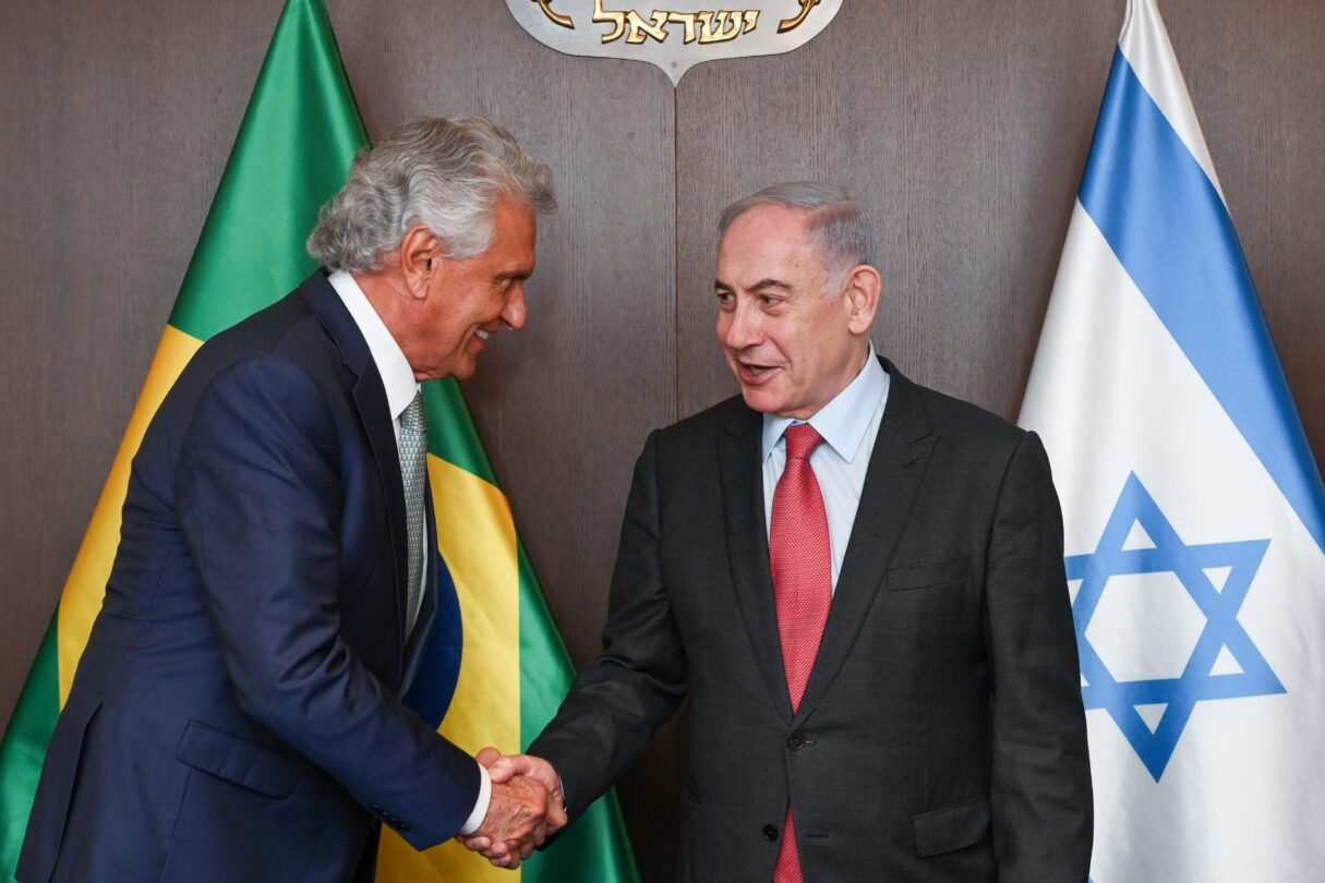 Ronaldo Caiado-e-recebido-pelo-primeiro-ministro-de-Israel Benjamin Netanyahu