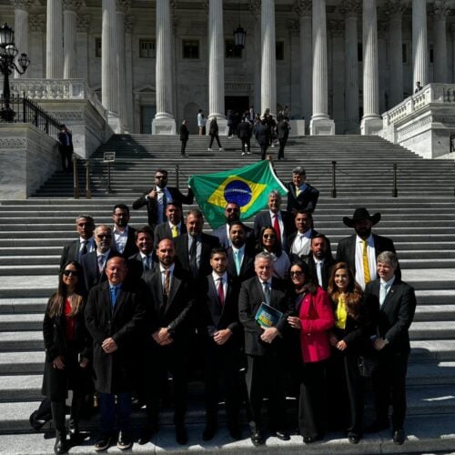 Eduardo Bolsonaro e deputados bolsonaristas no Capitólios, nos EUA. Foto: Reprodução/Redes Sociais