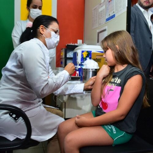 Vacina contra a dengue em Goiânia. Foto: Jucimar de Sousa/SMS