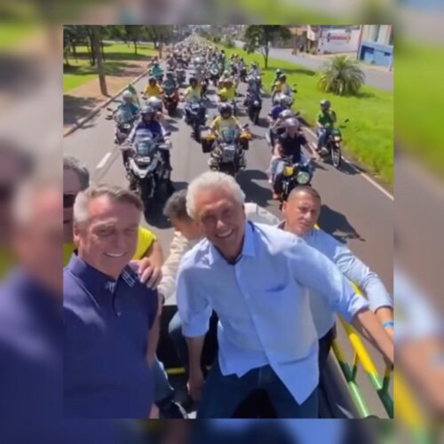 Caiado e Bolsonaro e carreata. Foto: Reprodução/Redes Sociais