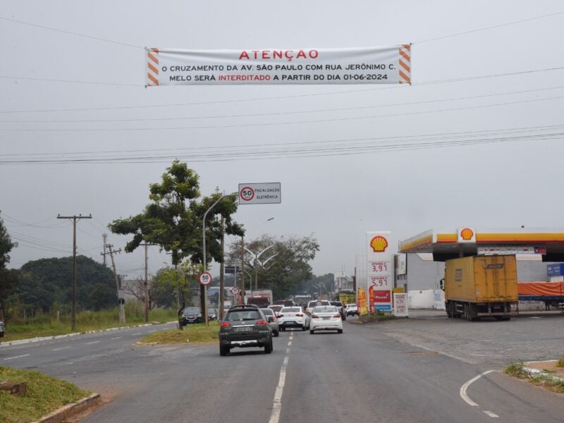 Obras na Avenida São Paulo, em Aparecida de Goiânia. Foto: Reprodução