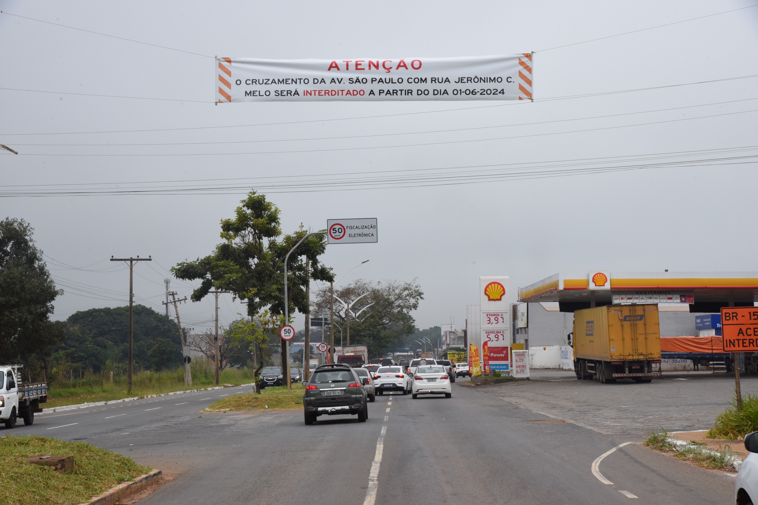 Obras na Avenida São Paulo, em Aparecida de Goiânia. Foto: Reprodução