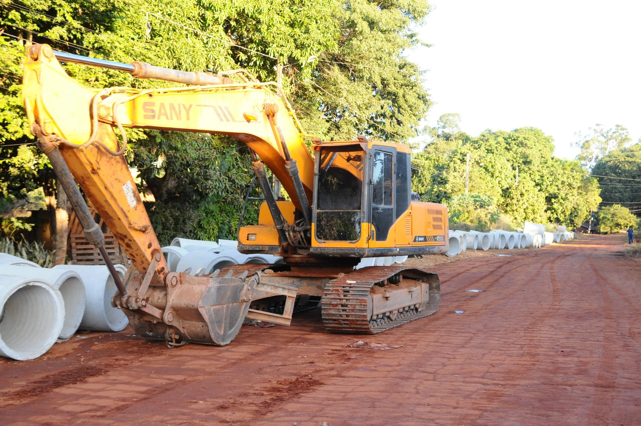 Obras de pavimentação em Aparecida de Goiânia. Foto: Brunno Moreira