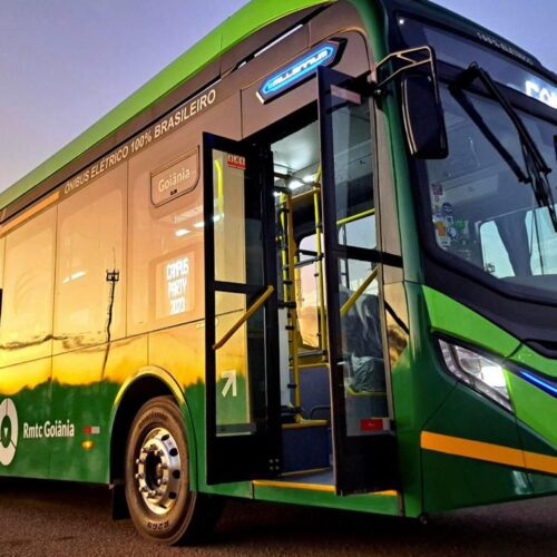 ônibus elétrico do transporte coletivo de Goiânia. Foto: Jackson Rodrigues