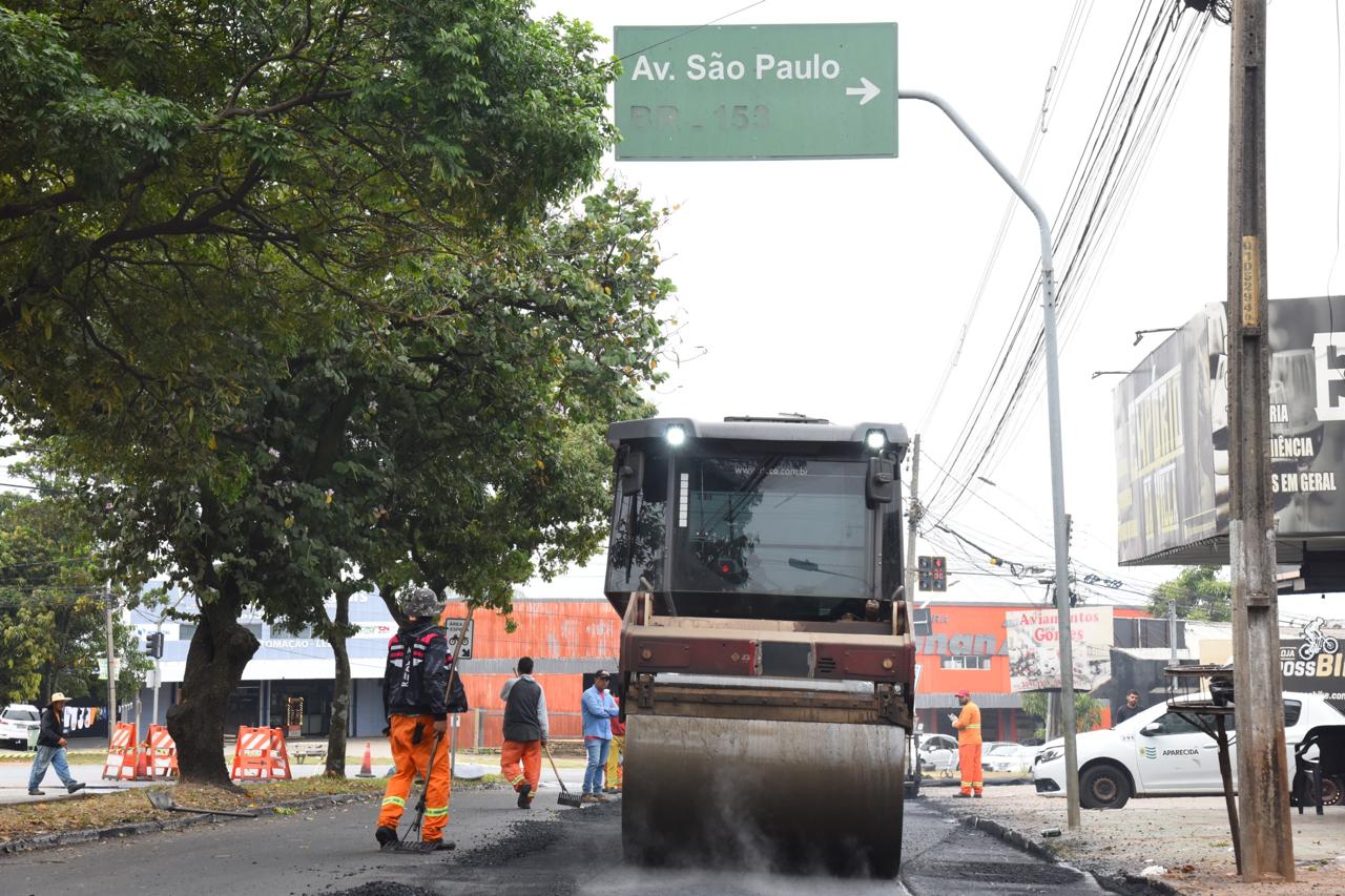 Obras de recapeamento Aparecida 100 anos. Foto: Jhonney Macena