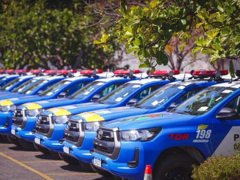 Novas viaturas do Comando de Policiamento da PMGO. Foto: Hegon Corrêa