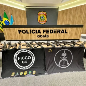 Apreensão de armas da FICCO. Foto: SSP-GO