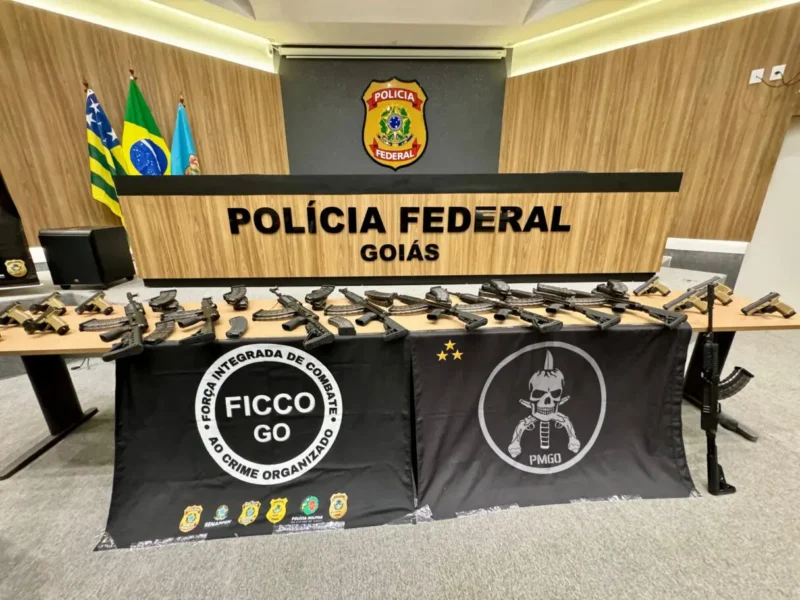 Apreensão de armas da FICCO. Foto: SSP-GO