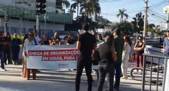 Trabalhadores da Saúde de Goiás protestam contra modelo de gestão por OSs