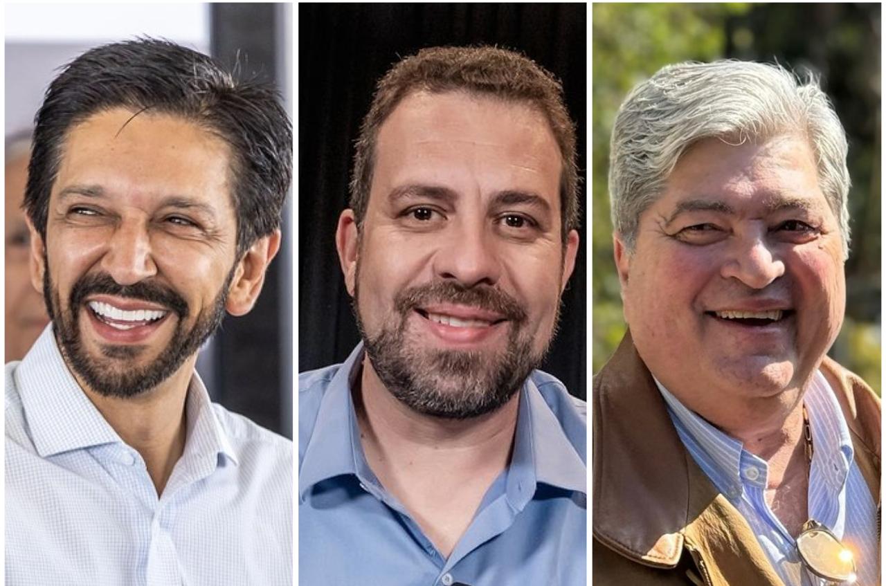 candidatos prefeitura de são Paulo. Boulos, Nunes e Datena. Foto: Montagem/Redes Sociais