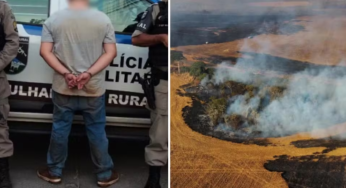 Homem é preso suspeito de incendiar 700 hectares de fazendas em Goiás e afirma ter agido de propósito