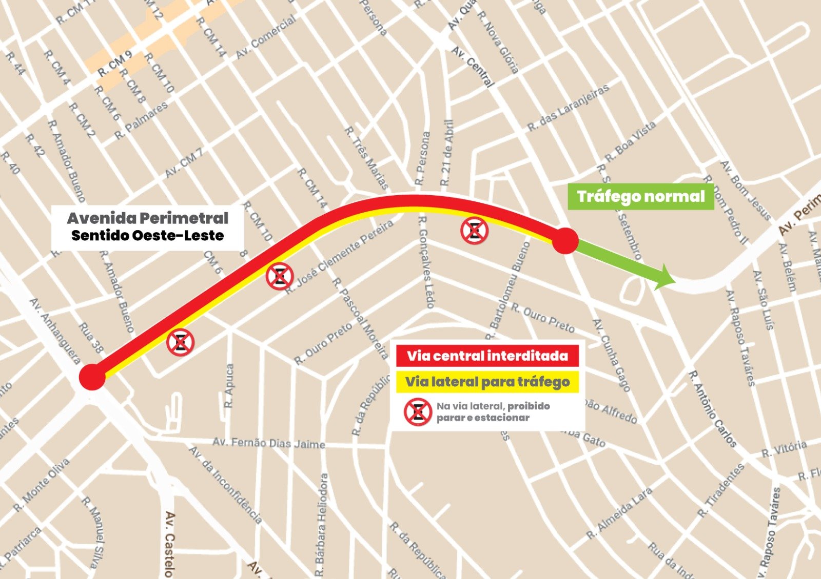 Avenida Perimetral Norte passa por reconstrução asfáltica em novo trecho; saiba como fica o trânsito no local