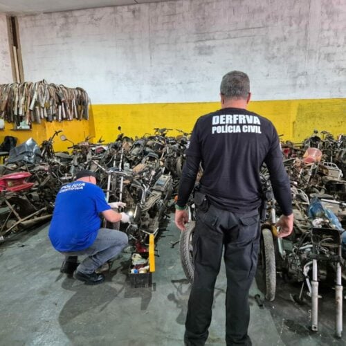 Operação contra desmanche de motos DERFRVA. Foto: PCGO