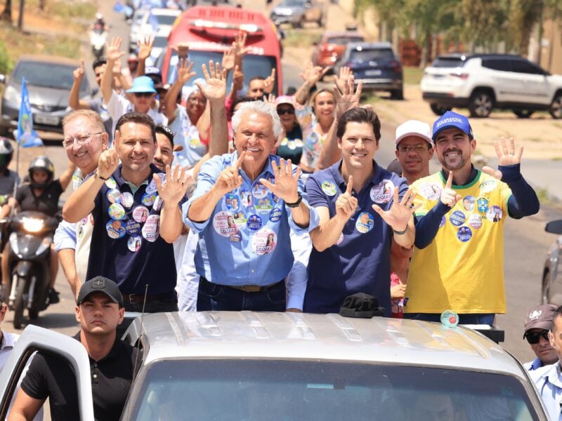 Carreata Leandro Vilela com Ronaldo Caiado e Leandro Vilela. Foto: Divulgação