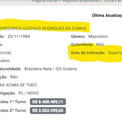 Reprodução do site de divulgação de candidaturas do TRE-G0