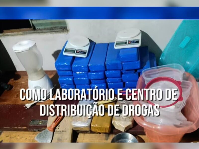 PMGO prende idoso e apreende apetrechos usados na fabricação de drogas. Foto: PMGO